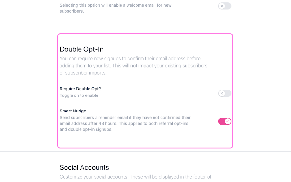 Click on Double Opt-In…