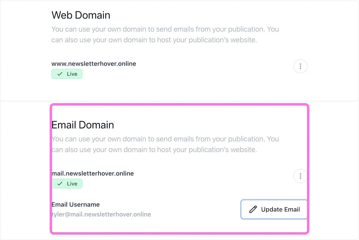 Your custom sending "Email Domain" is now fully set up and ready to send 