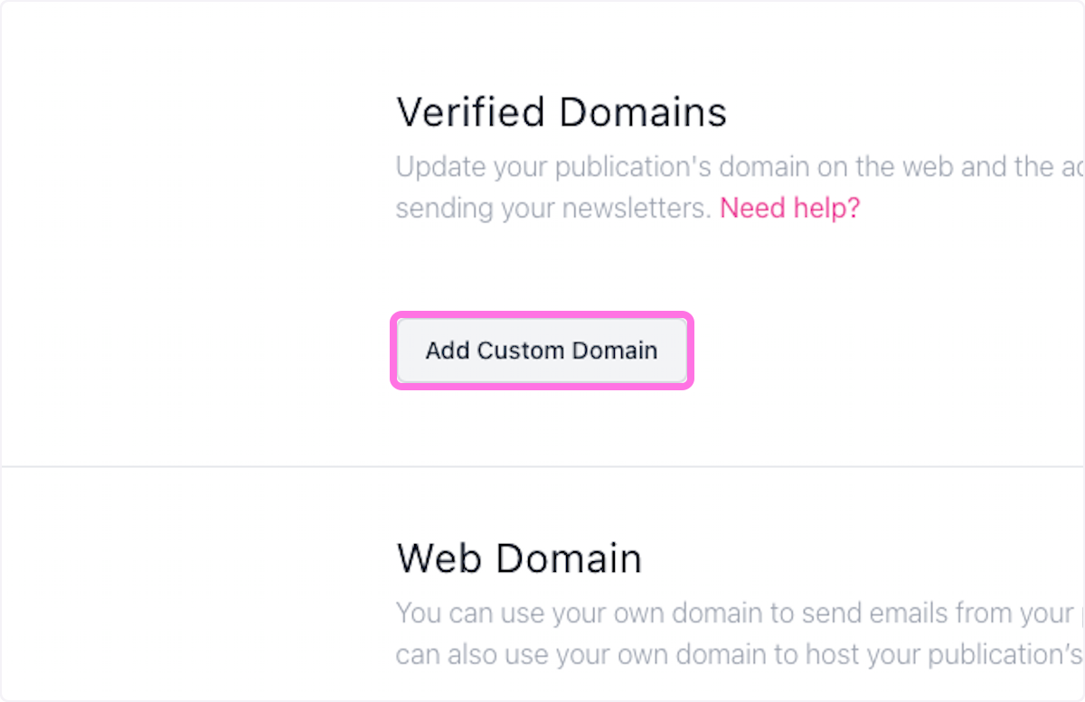 Scroll down  and click on Add Custom Domain section